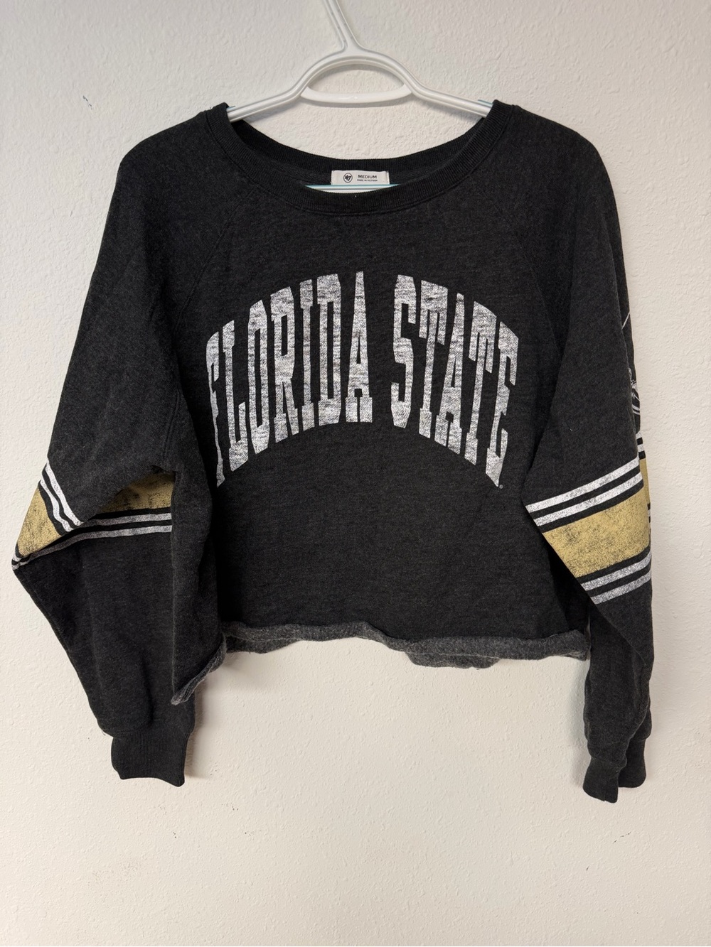 47 Black Florida State Cropped Sweatshirt with Gold Stripe